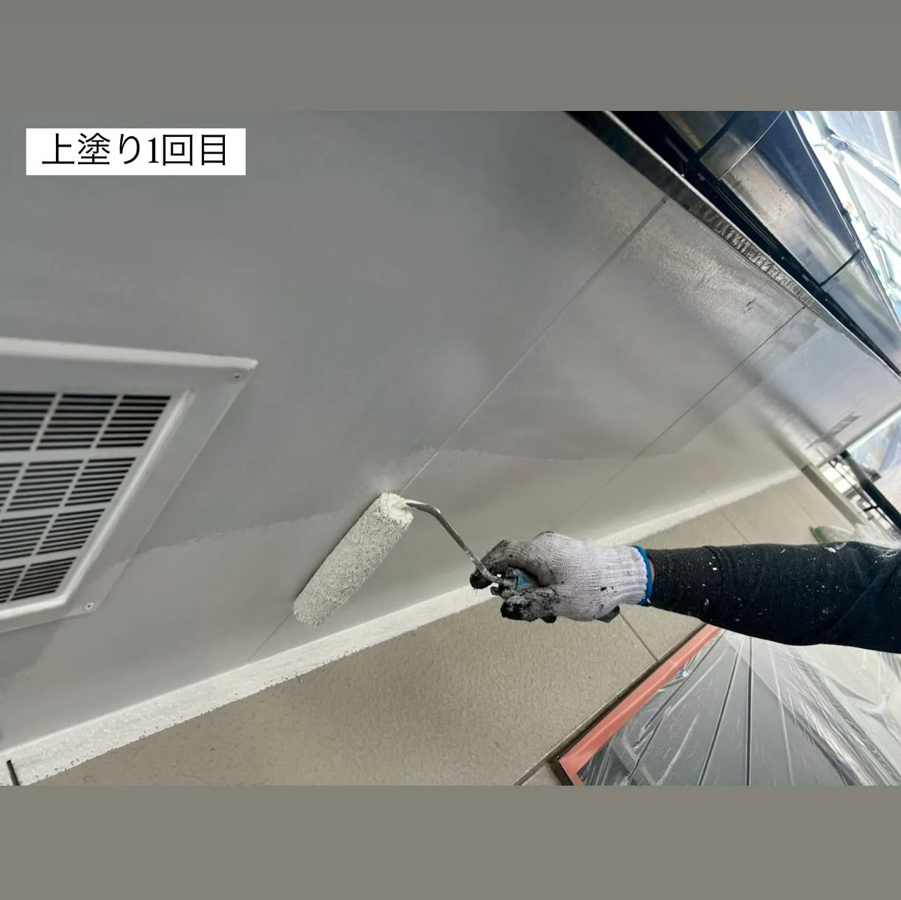 相模原市A様邸 【軒天ケレン・上塗り1回目・2回目、外壁下塗...