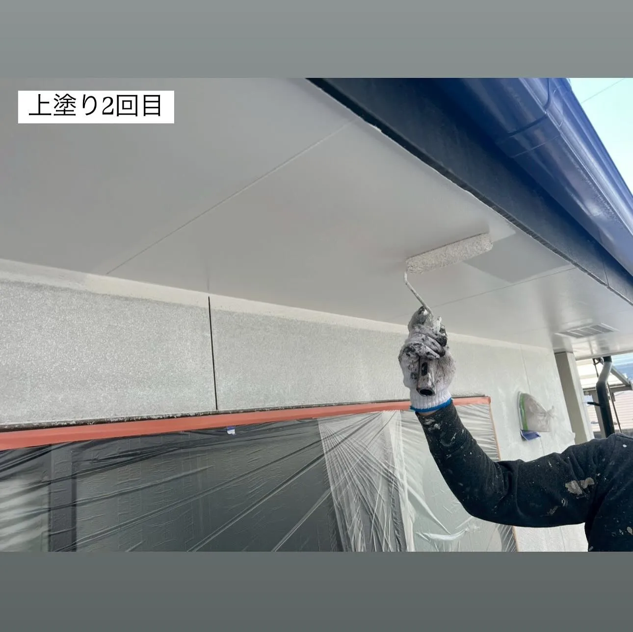 相模原市A様邸 【軒天ケレン・上塗り1回目・2回目、外壁下塗...